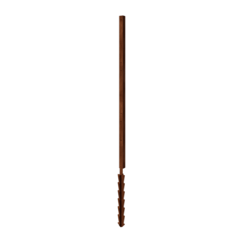 Valla de acero corten H - Poste final con esteca de tierra - 190 x 6 x 6 cm - Para 3x panel 63,3 cm