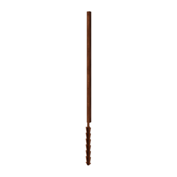 Valla de acero corten H - Poste esquinero con esteca de tierra - 190 x 6 x 6 cm - Para 3x panel 63,3 cm