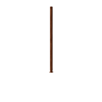 Valla de acero corten H - Poste esquinero con placa base - 190 x 6 x 6 cm - Para 3x panel 63,3 cm