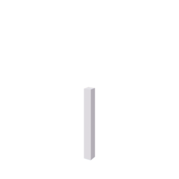 Poste separador de jardín de acero - 12 x 12 x 100 cm - RAL9010 mate (blanco)
