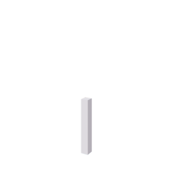 Poste separador de jardín de acero - 12 x 12 x 80 cm - RAL9010 mate (blanco)