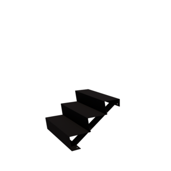 Escalera negra New York de 3 escalones (anchura: 80 cm)