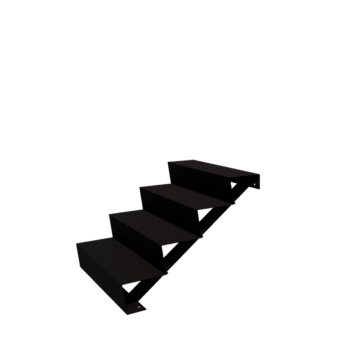 Escalera negra New York de 4 escalones (anchura: 80 cm)