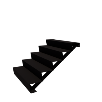 Escalera negra New York de 5 escalones (anchura: 120 cm)