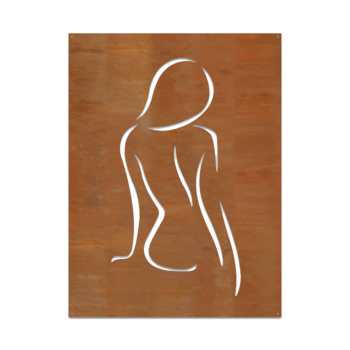 Decoración de pared de acero corten - Mujer Small - 60 x 45 cm