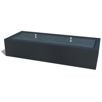 Fuente de aluminio - Lyra - 200 x 80 x 40 cm - RAL9005 mate (negro) - Con Iluminación LED
