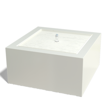Fuente de aluminio - Lyra - 80 x 80 x 40 cm - RAL9005 mate (negro) - Con Iluminación LED