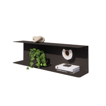 Estante de pared de acero - Forma de C - 100 x 20 x 28 cm - RAL9005 mate (negro)