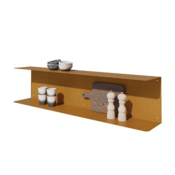 Estante de pared de acero - Forma de C - 120 x 20 x 28 cm - Gold