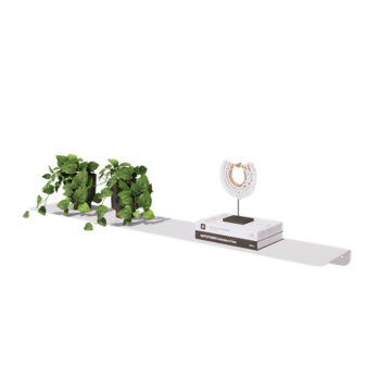 Estante de pared de acero - Forma de L - 120 x 20 x 5 cm - RAL9010 mate (blanco)