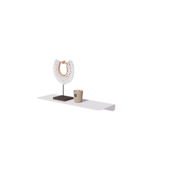 Estante de pared de acero - Forma de L - 60 x 20 x 5 cm - RAL9010 mate (blanco)