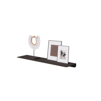 Estante de pared de acero - Forma de L - 80 x 20 x 5 cm - RAL9005 mate (negro)
