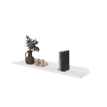 Estante de pared de acero - Forma de U - 100 x 20 x 5 cm - RAL9010 mate (blanco)