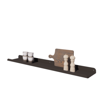 Estante de pared de acero - Forma de U - 120 x 20 x 5 cm - RAL9005 mate (negro)