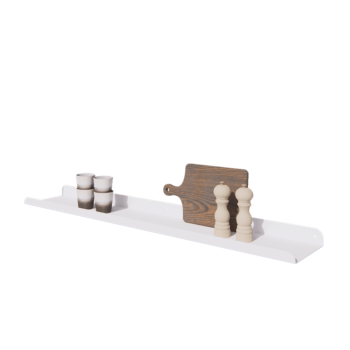 Estante de pared de acero - Forma de U - 120 x 20 x 5 cm - RAL9010 mate (blanco)