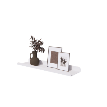 Estante de pared de acero - Forma de U - 80 x 20 x 5 cm - RAL9010 mate (blanco)
