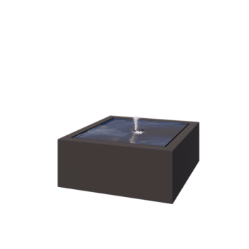 Fuente de aluminio - Lyra - 100 x 100 x 40 cm - RAL7016 mate (gris antracita) - Con Iluminación LED