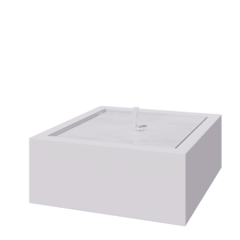 Fuente de aluminio - Lyra - 100 x 100 x 40 cm - RAL9010 mate (blanco) - Con Iluminación LED