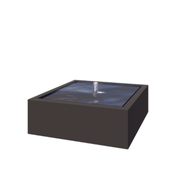 Fuente de aluminio - Lyra - 120 x 120 x 40 cm - RAL7016 mate (gris antracita) - Con Iluminación LED