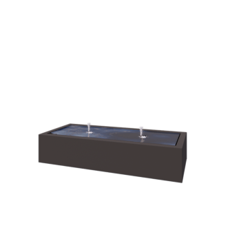 Fuente de aluminio - Lyra - 200 x 80 x 40 cm - RAL7016 mate (gris antracita) - Con Iluminación LED