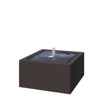 Fuente de aluminio - Lyra - 80 x 80 x 40 cm - RAL7016 mate (gris antracita) - Con Iluminación LED