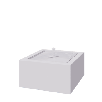 Fuente de aluminio - Lyra - 80 x 80 x 40 cm - RAL9010 mate (blanco) - Con Iluminación LED