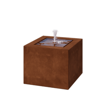 Fuente de acero corten - Lyra - 50 x 50 x 40 cm - Sin Iluminación LED