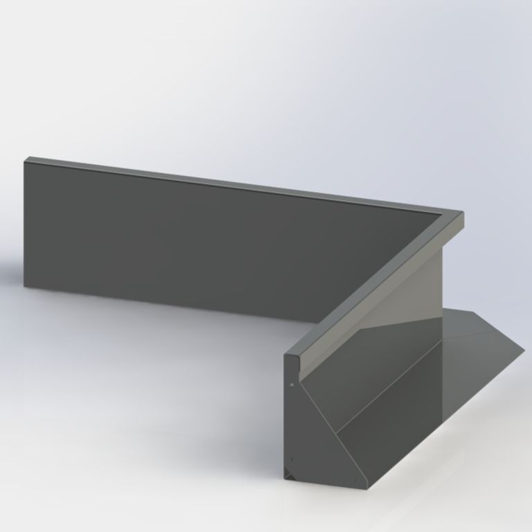 Esquina interior del muro de contención de acero con recubrimiento de polvo 100 x 100 cm (altura 50 cm)