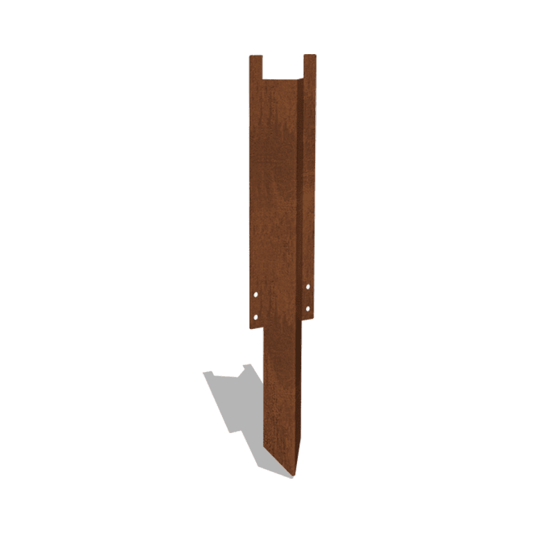 Espiga de tierra de acero corten alta 34 - 37,5 cm