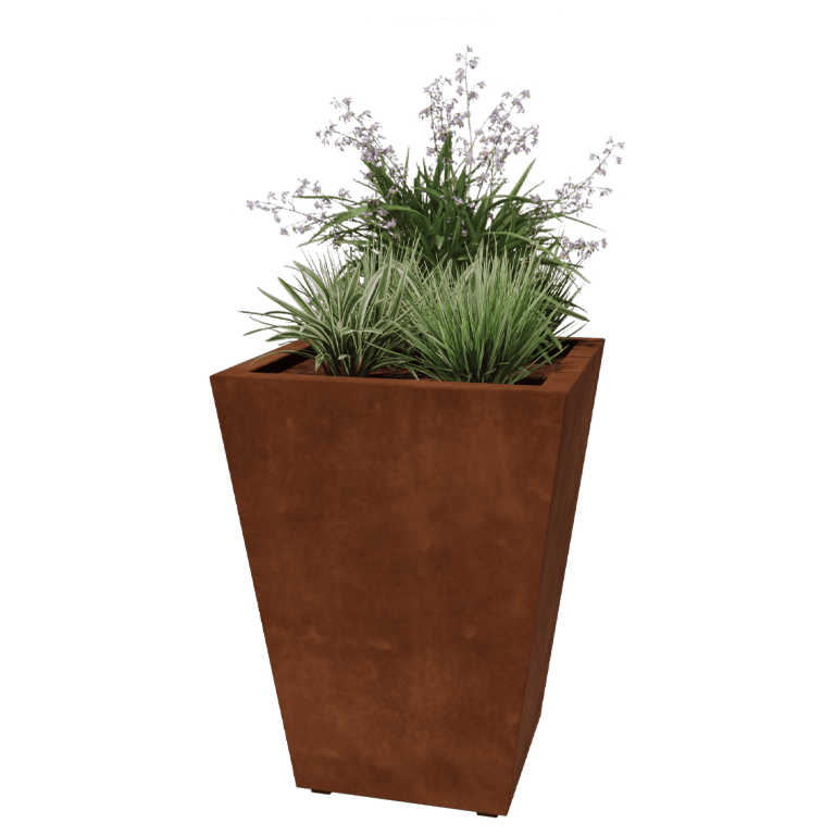 Jardinera de acero corten soldada Cono 60 x 60 x 80 cm