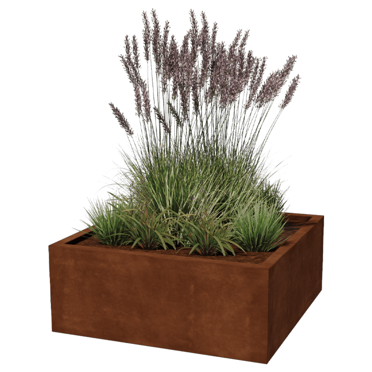 Jardinera de acero corten soldada Montana 100 x 100 x 40 cm