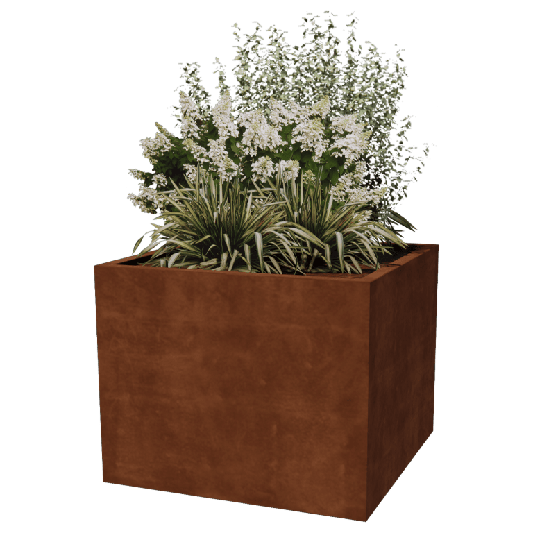 Jardinera de acero corten soldada Montana 100 x 100 x 80 cm