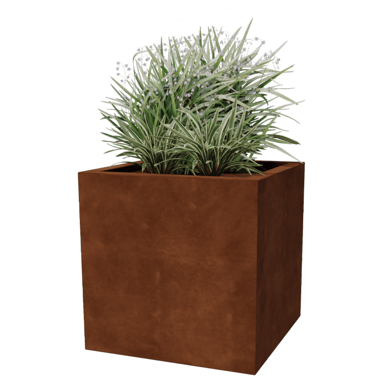 Jardinera de acero corten soldada Montana 60 x 60 x 60 cm