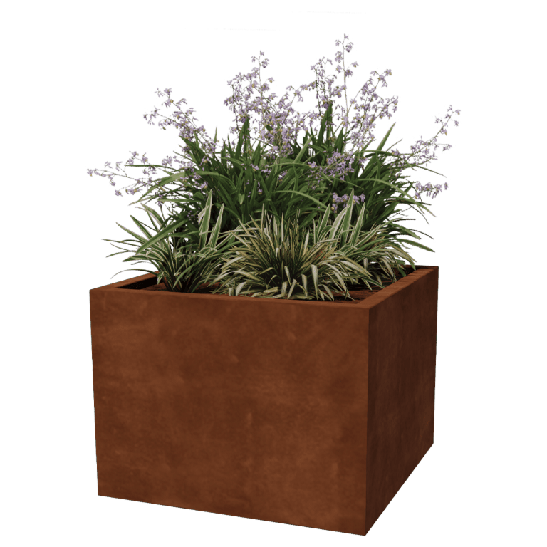 Jardinera de acero corten soldada Montana 80 x 80 x 60 cm