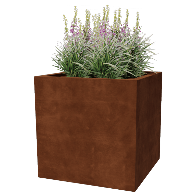 Jardinera de acero corten soldada Montana 80 x 80 x 80 cm