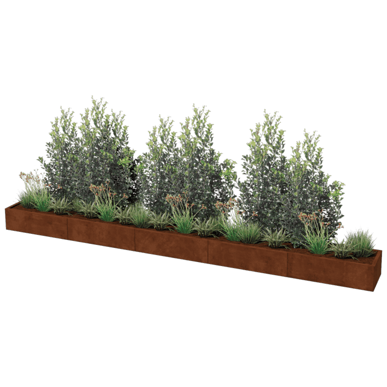 Jardinera de acero corten Texas xxl 500 x 50 cm