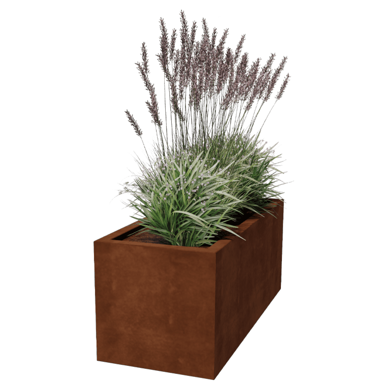 Jardinera de acero corten soldada Montana 120 x 50 x 50 cm