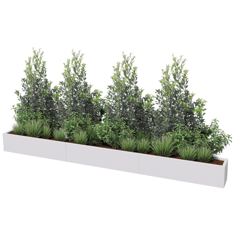 Jardinera de acero con tratamiento electrostático Texas xxl 360 x 30 cm