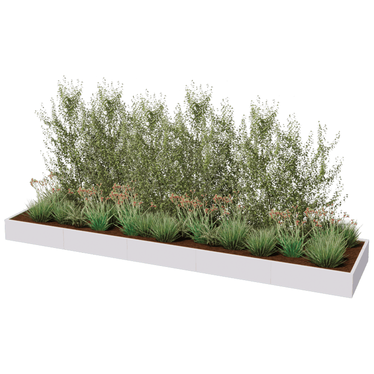 Jardinera de acero con tratamiento electrostático Texas xxl 500 x 120 cm