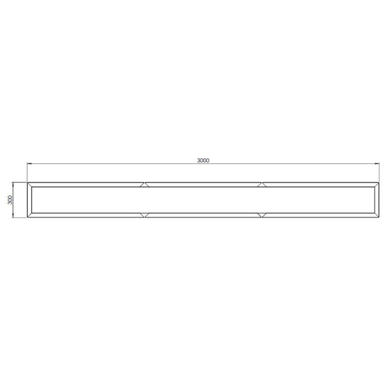 Jardinera de acero con tratamiento electrostático Texas xxl 300 x 30 cm