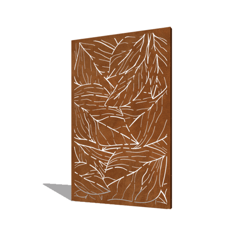 Panel de acero corten hojas 120 x 6 x 190 cm