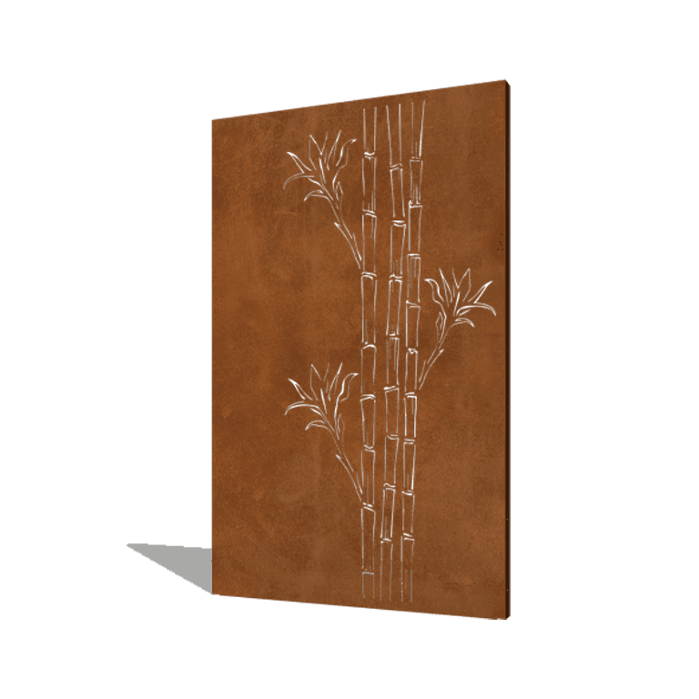 Panel de acero corten bambú 120 x 6 x 190 cm