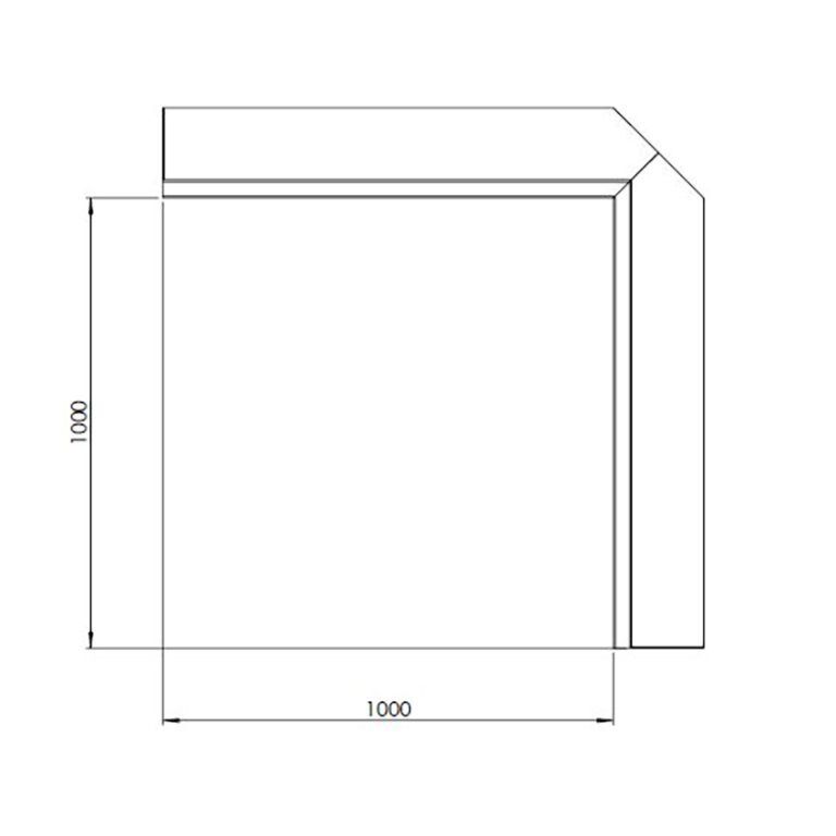 Esquina interior de muro de contención de acero corten 100 x 100 cm (altura 30 cm)