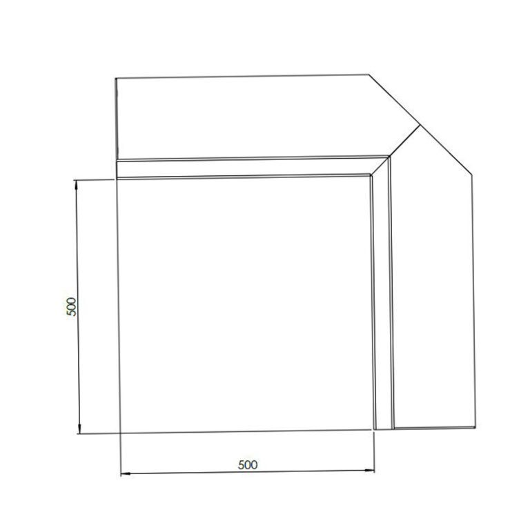 Esquina interior de muro de contención de acero corten 50 x 50 cm (altura 30 cm)
