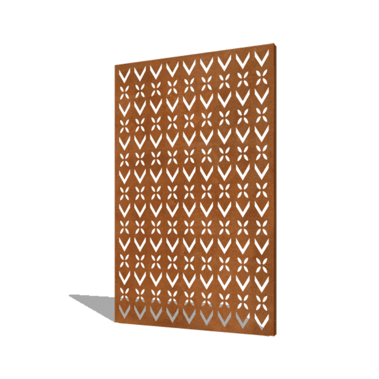 Panel de acero corten patrón de techo composición 1 120 x 6 x 190 cm