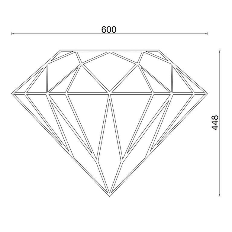 Decoración metálica de pared Diamante *EXISTENCIAS LIMITADAS