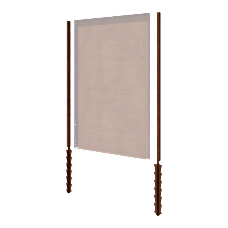 Poste de acero corten - Recto con esteca de tierra - 190 x 6 x 3 cm