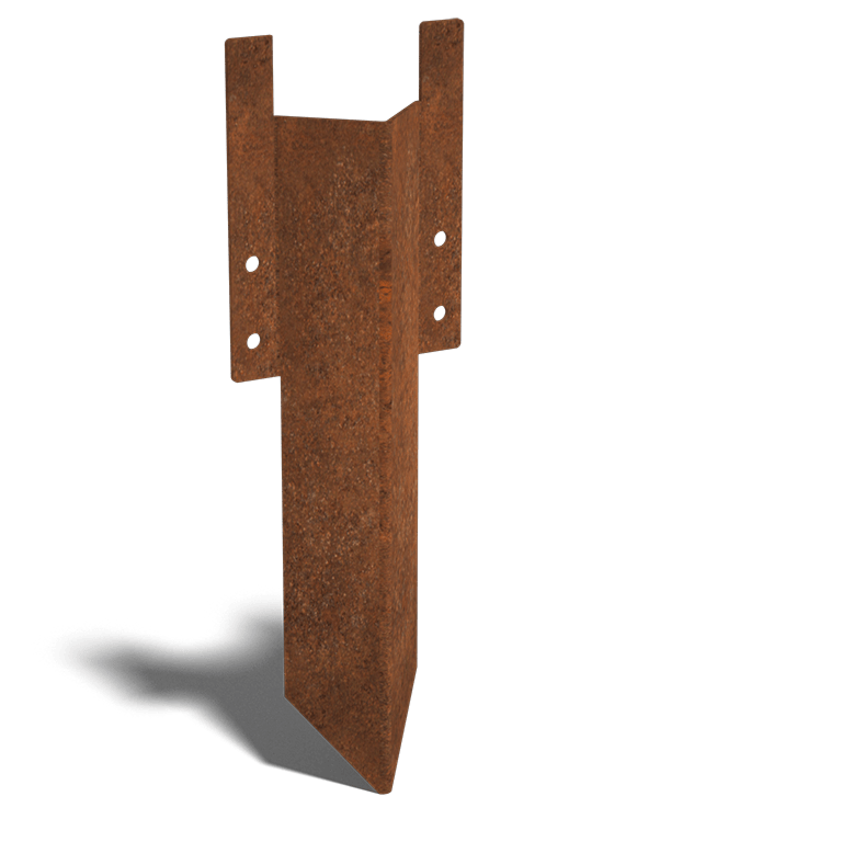 Espiga de tierra de acero corten baja 12 - 15 cm
