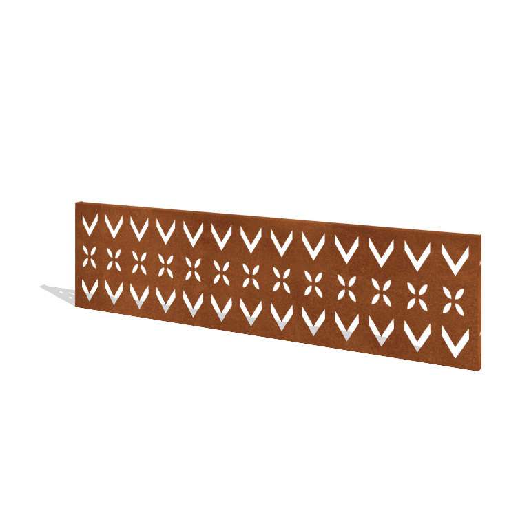 Valla de acero corten H panel V 180 x 47,5 cm