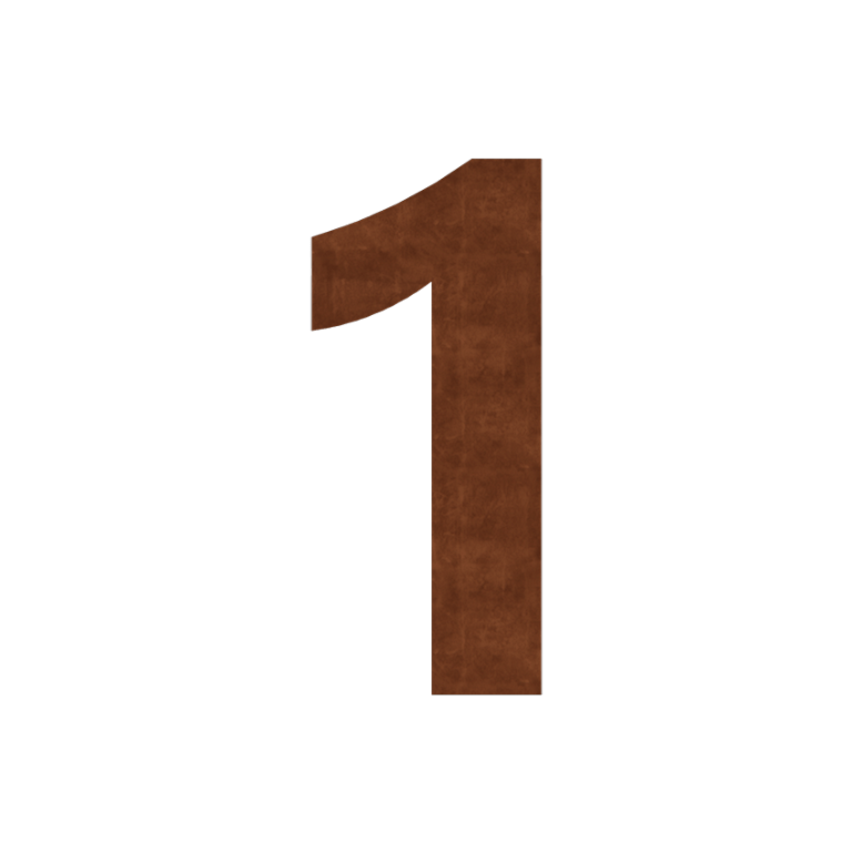 Número de vivienda de acero corten 1 - 15 cm